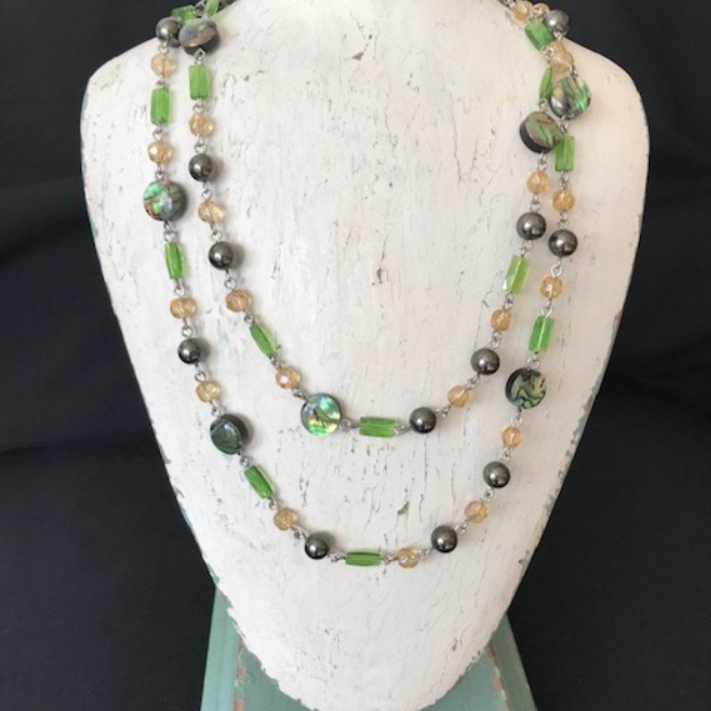 Lia Sophia - Abalone with Glass & Resin Necklace